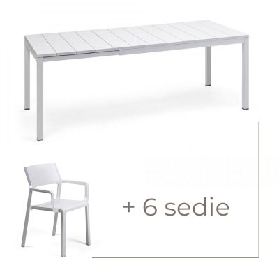 set nardi tavolo rio 6 sedie bianco